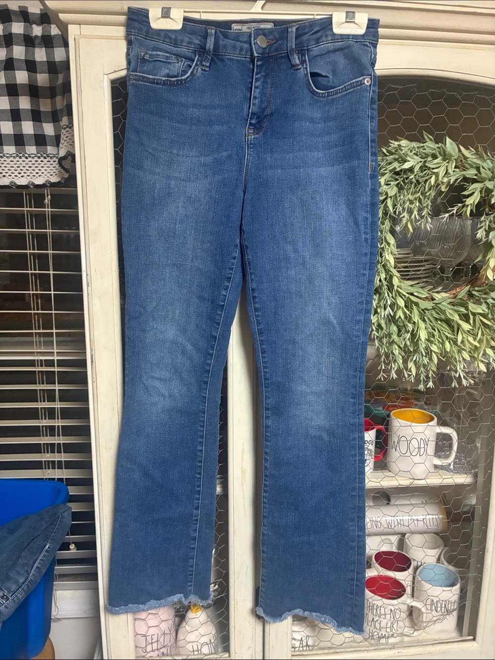 Free People Mid Blue Cropped Flare Jeans